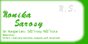 monika sarosy business card